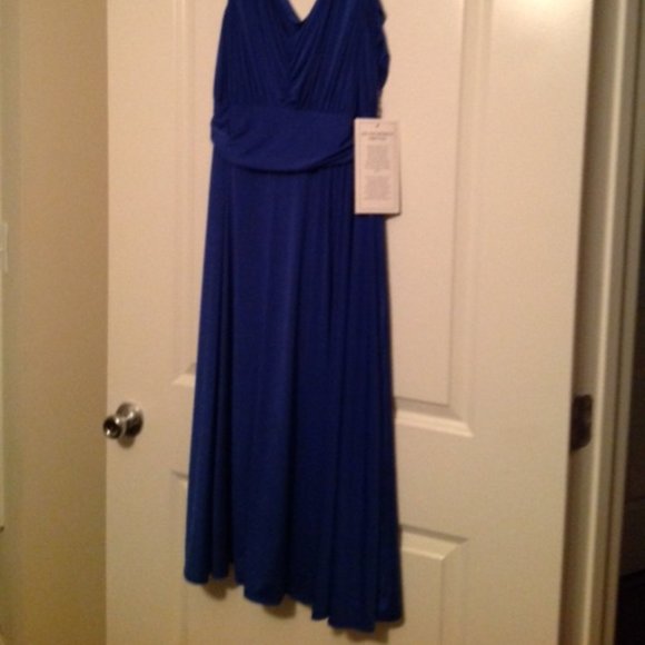 ROYAL BLUE SATIN SEMI FORMAL DRESS - Picture 3 of 4